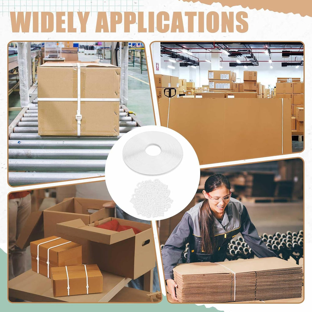 Banding Strapping, Pallet Strapping, Packaging Coil, 492' Length1/2 Width, Box Packing Tool Kit, Poly Plastic