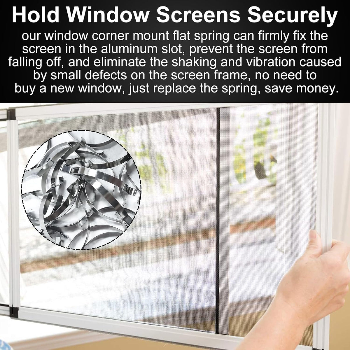 50 Screen Frame Corner 5/16".x 3/4".& 25 Window Screen Tension Spring Clips