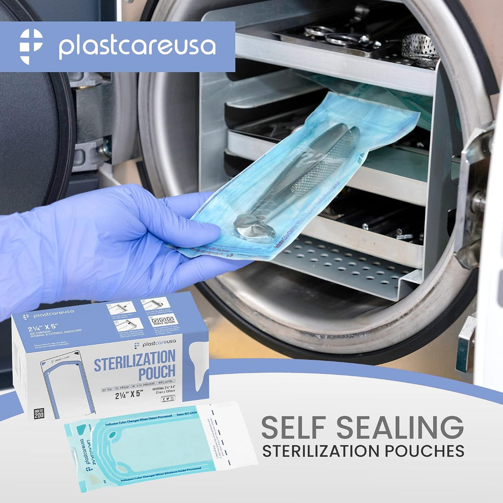 2000 Bulk Sterilization Pouches, Sterilizer Autoclave Bags for Sterilizing Cleaning Medical and Dental Instruments