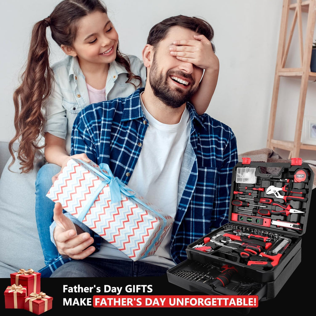 276-Piece Tool Set Kit - Tool kit with 12V Cordless Power Drill Driver Toolbox Storage Case with Drawer, Drill Set