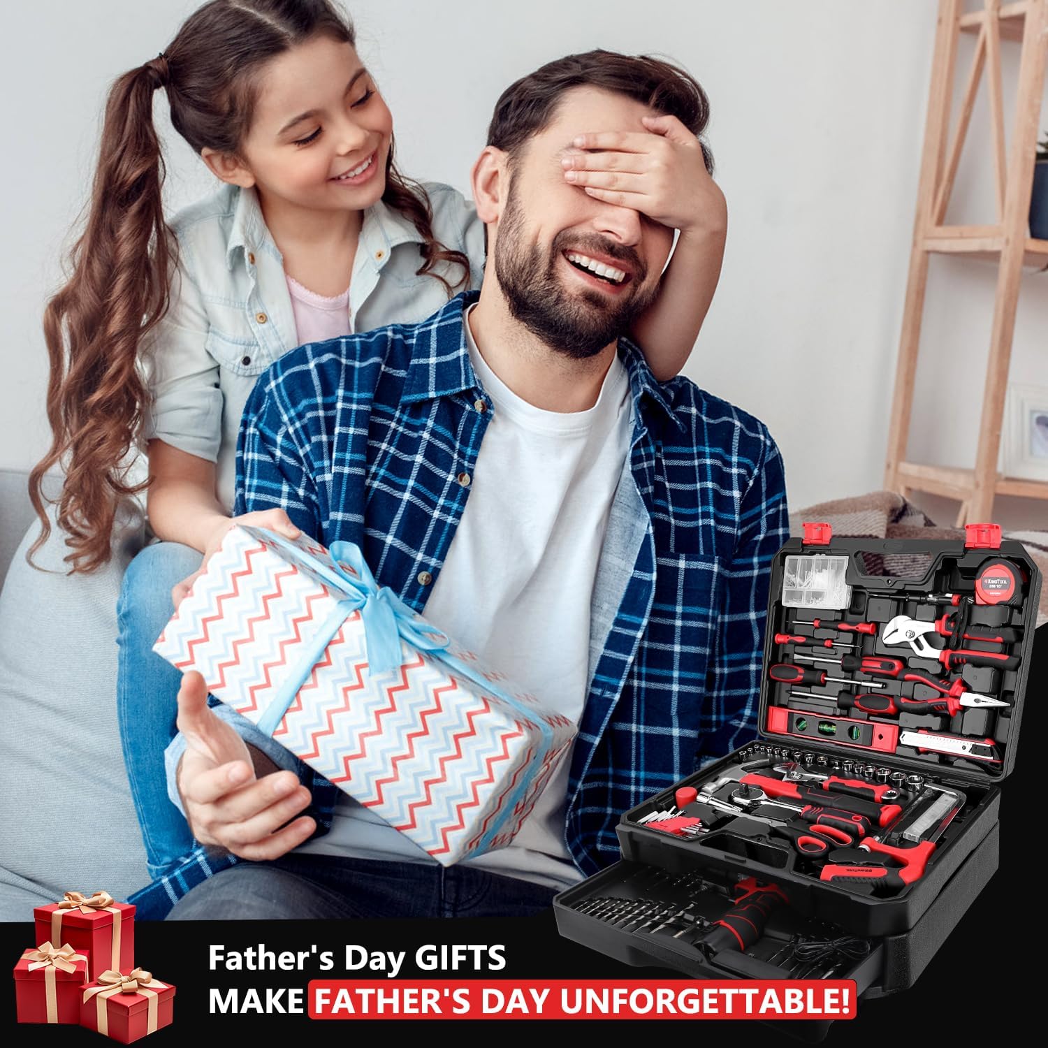 276-Piece Tool Set Kit - Tool kit with 12V Cordless Power Drill Driver Toolbox Storage Case with Drawer, Drill Set