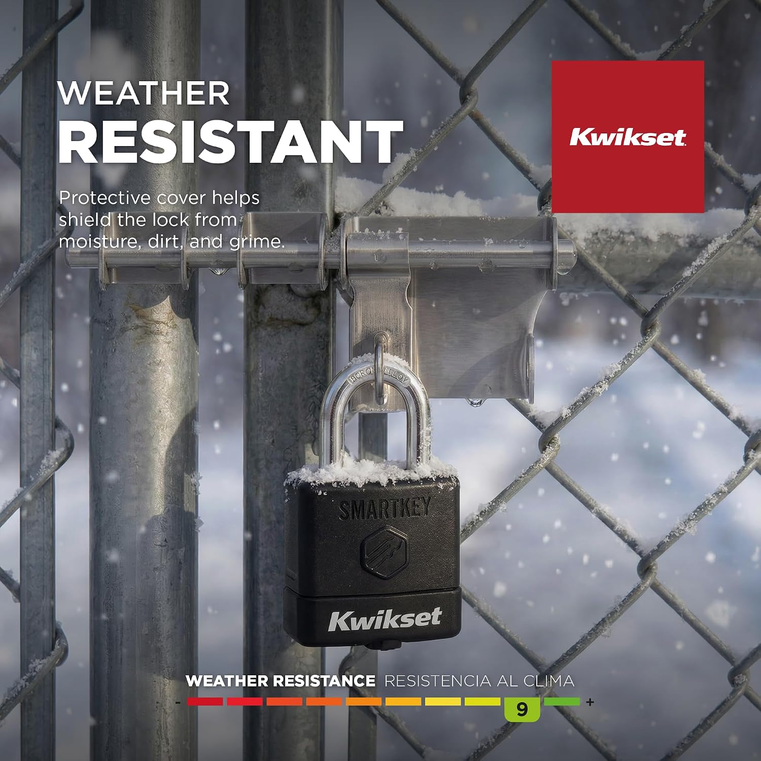 SmartKey Re-Keyable Laminated Steel Padlock with Weather Cover