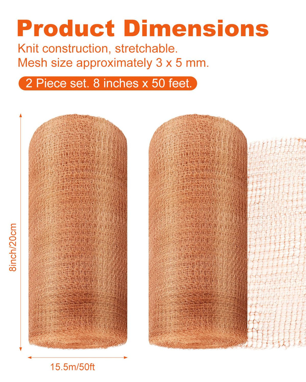 8" x 100' Heavy Duty Copper Mesh Roll for Pest Exclusion | Pure Copper Mesh, Flexible, Rustproof and Easy to Cut