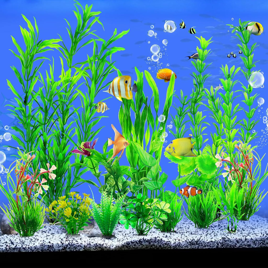 12pcs Fish Tank Accessories Aquarium Decorations Green Plants, Green Fish Tanks Decoration Plants, Fish Tank Decor