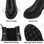 Womens Wide Width Slip On Chelsea Ankle Boots