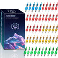 50Pcs Tattoo Cartridge Needles Assorted Mixed Size Round Liner Shader Magnum Curved/Round Mag # 12 Standard 3RL 5RL