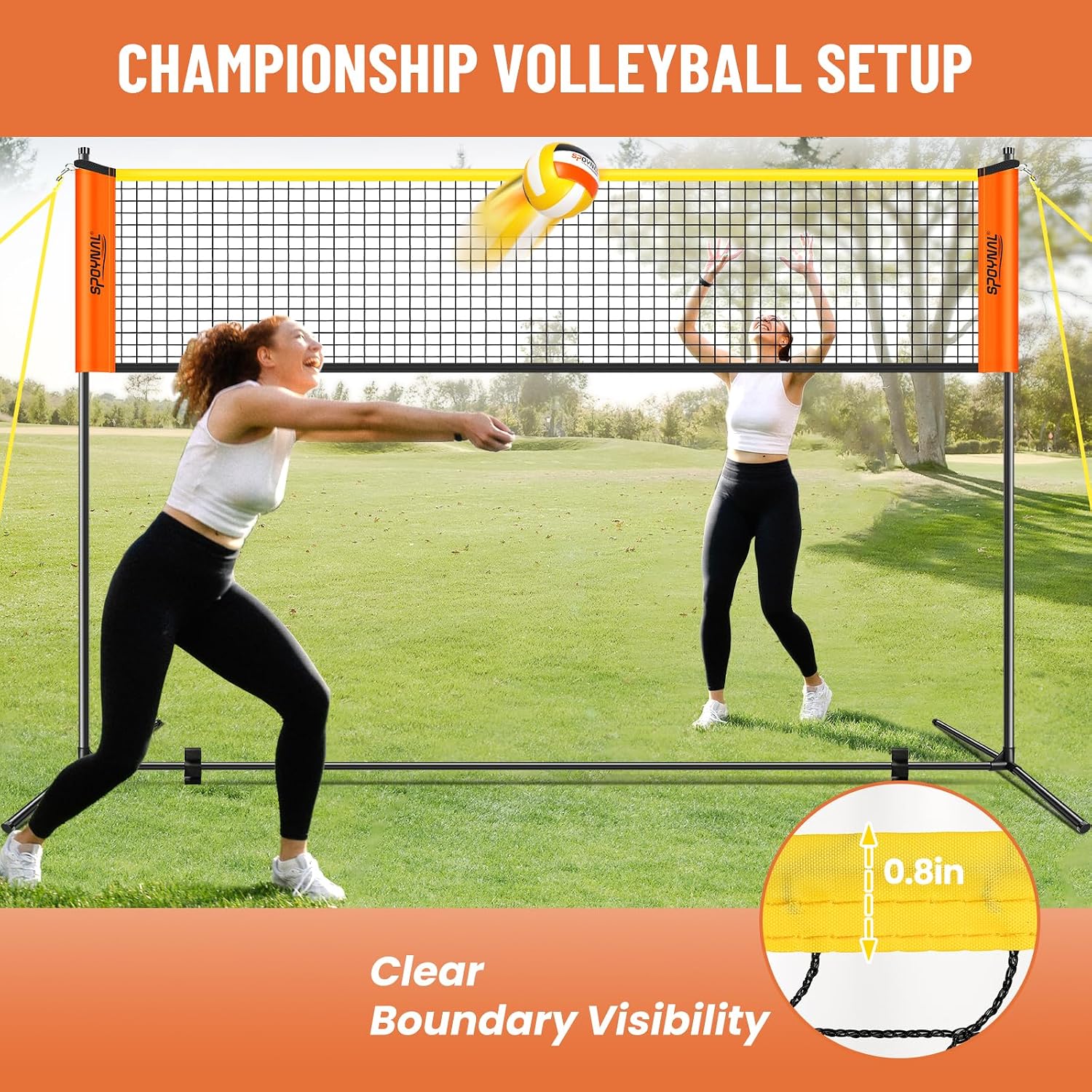 3-in-1 Volleyball Badminton Pickleball Net Set, Adjustable Height | Portable backyard net set with badminton rackets
