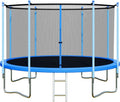Trampoline Outdoor 12FT 14FT with Enclosure and Ladder, ASTM Approved Recreational Trampoline for Kids and Adults