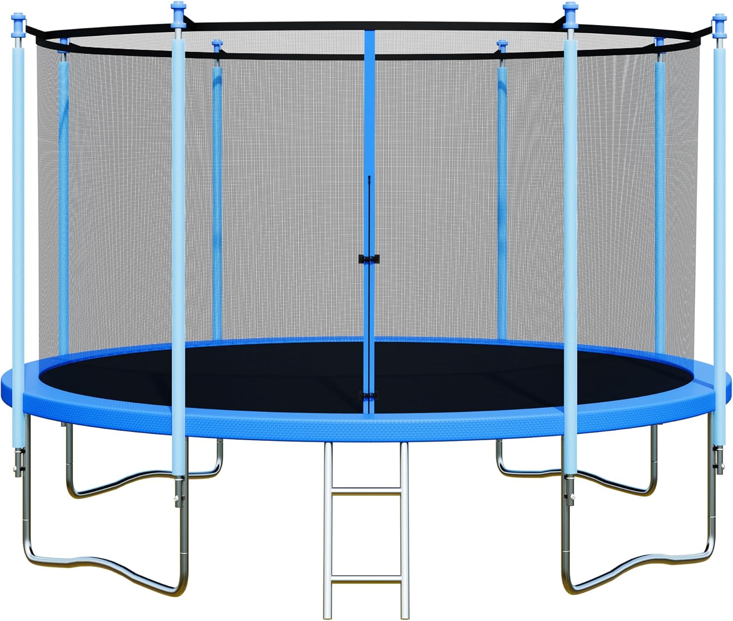 Trampoline Outdoor 12FT 14FT with Enclosure and Ladder, ASTM Approved Recreational Trampoline for Kids and Adults
