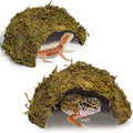 2Pcs Leopard Gecko Hide, Coconut Reptile Hides Cave, Snake Hideout Mossy Caves Climbing Hide Reptile Tank Decor for