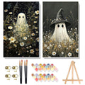 2 Pack Halloween Paint by Numbers Kit for Adults (Ghost, 8x12inch)