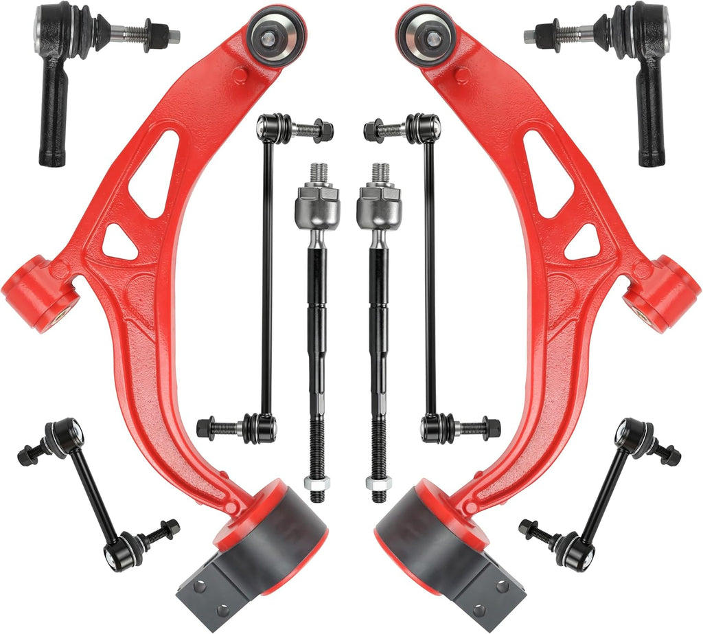 10PCS Front Suspension Kit for 2011-2019 Ford Explorer & 2013-2019 Ford Police Interceptor Utility, Front Lower Control Arm and Ball Joint Outer Inner Tie Rod End Sway Bar Link