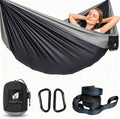 Camping Hammock – up to 450lbs Portable Hammock with Tree Straps - Travel, Backpacking, Hiking, Black
