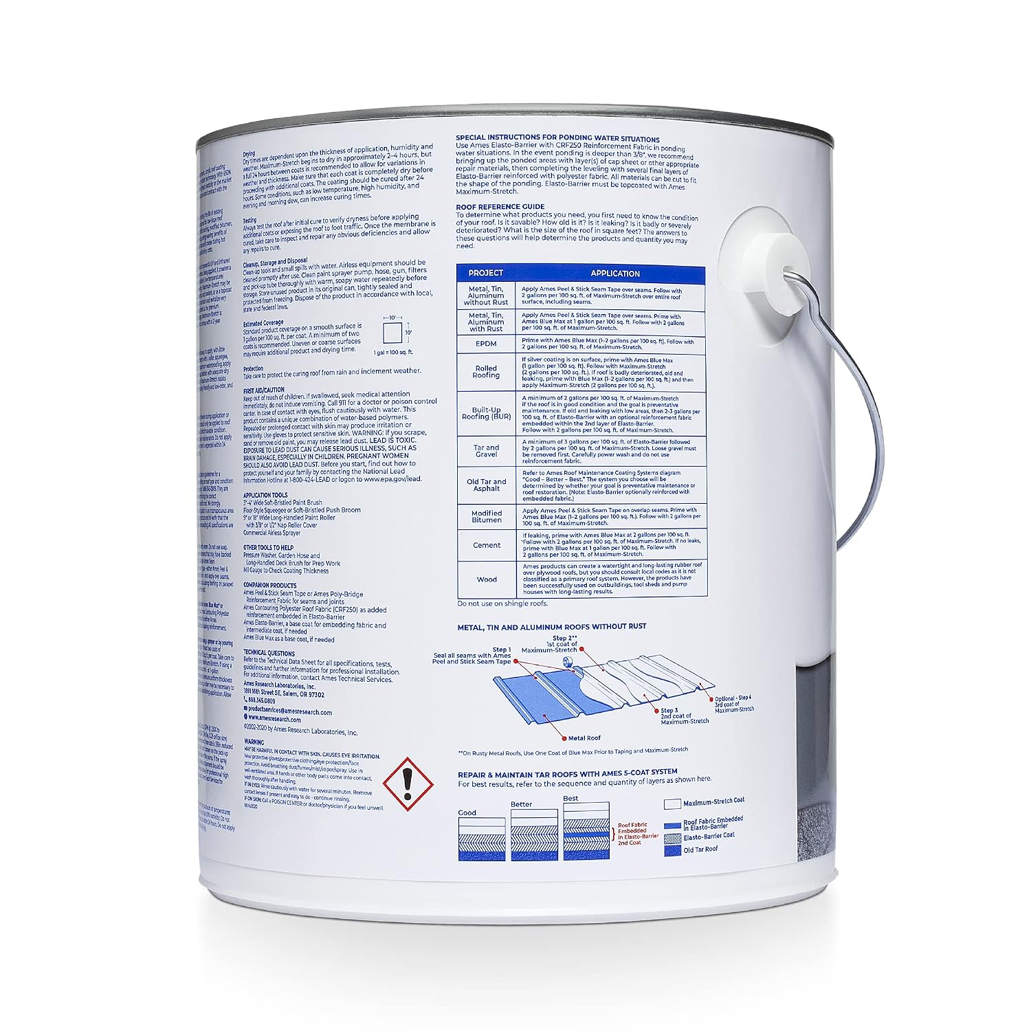 RESEARCH LABORATORIES MSS1 Maximum Stretch Roof Coating, 1 Gallon, White