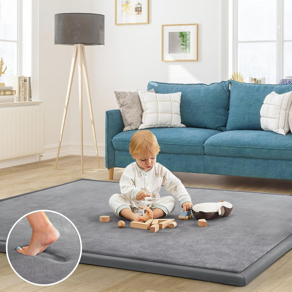 Baby Play Mat for Floor Nursery Rug Muscle Mat Area Rug Playroom Rug 50"x50" Playpen Mat Elastic Foam 1.3" Thick