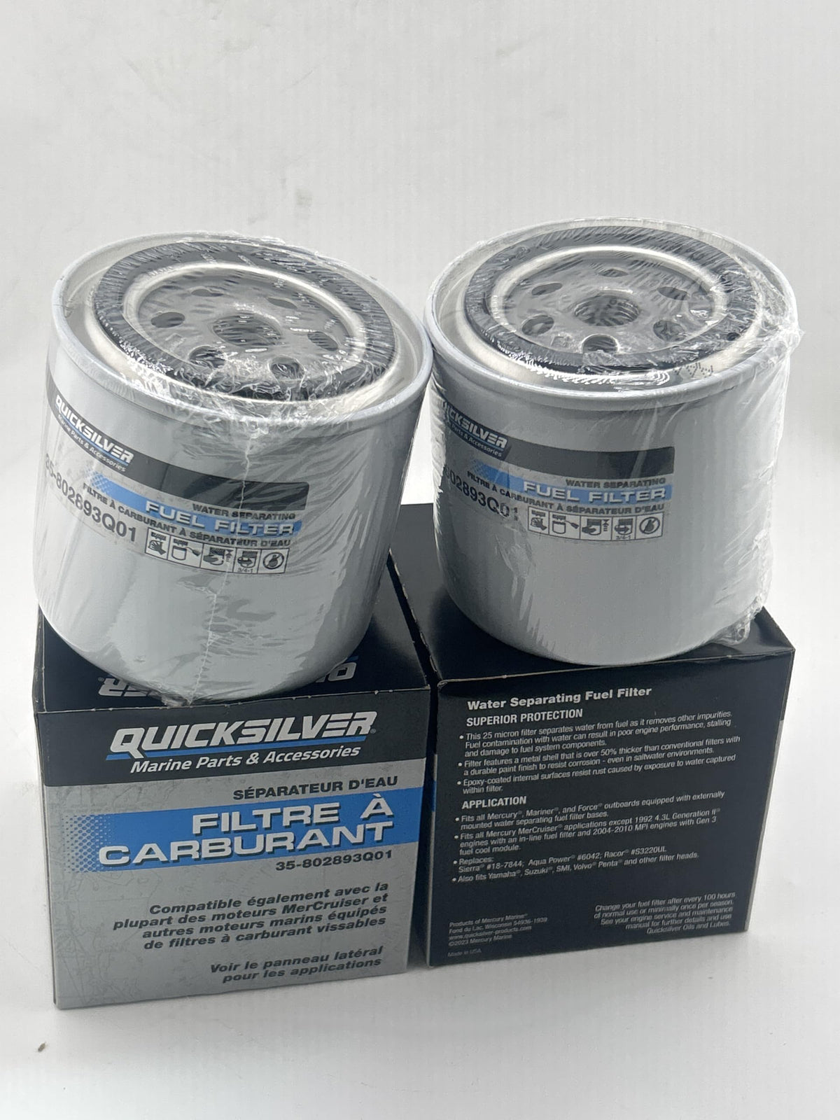 2 PK 802893Q01 Water Separating Fuel Filter Mercury MerCruiser