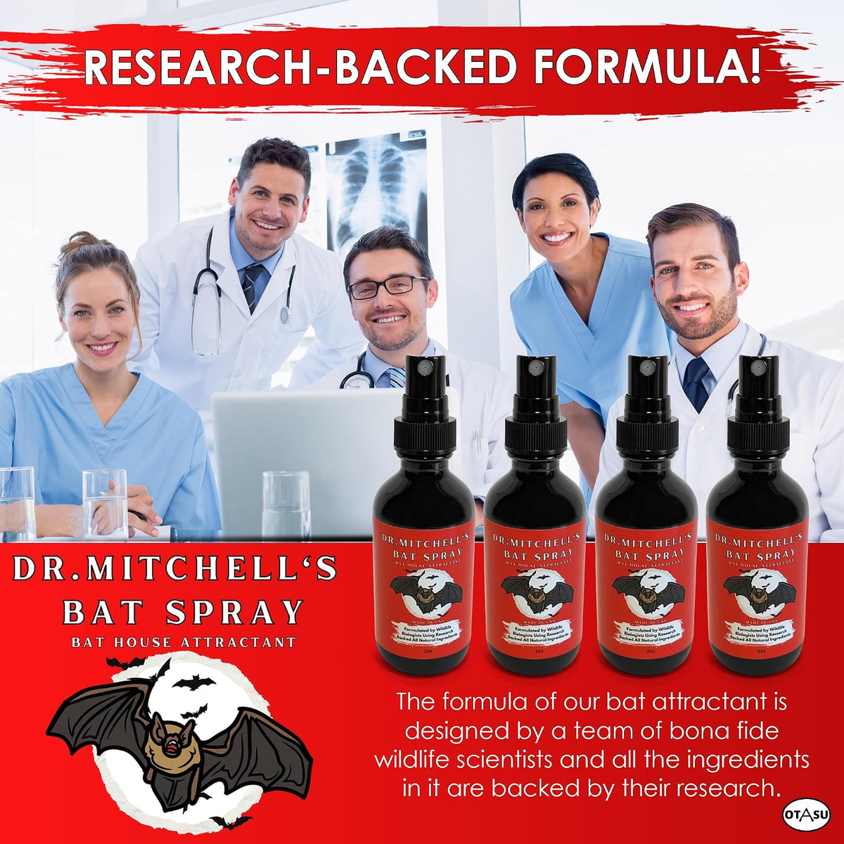 Dr. Mitchell’s Bat Spray - Attractant Bait Lure for Bat Houses - 2oz Bottle - Research-Backed All-Natural Pheromone