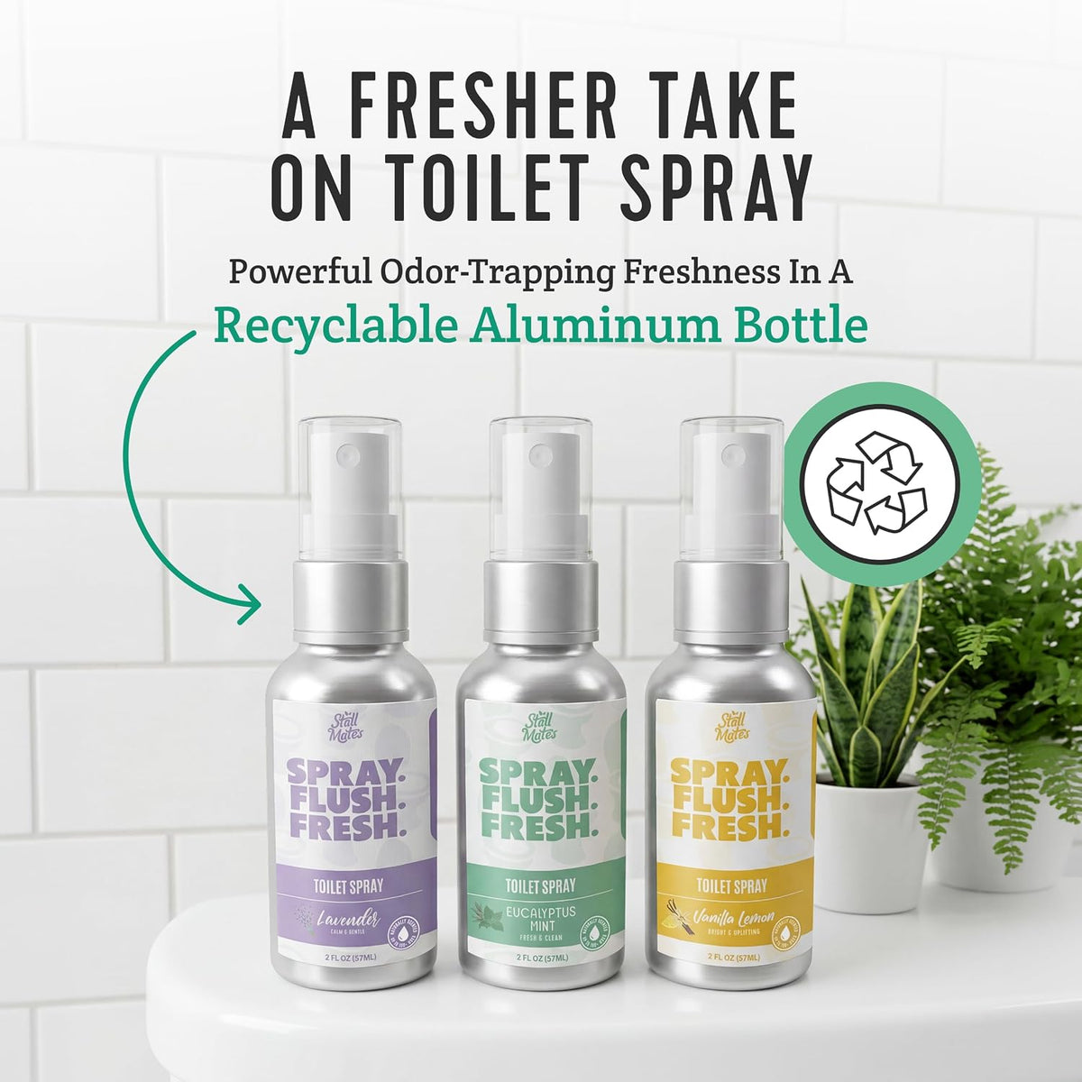 Spray. Flush. Fresh. Toilet Spray, Eucalyptus Mint, 2.02oz