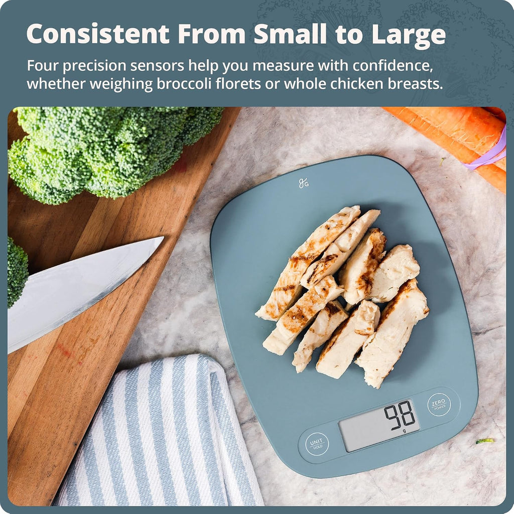 Food Scale, Slim & Compact Build, 1g Precision (Stone Blue)