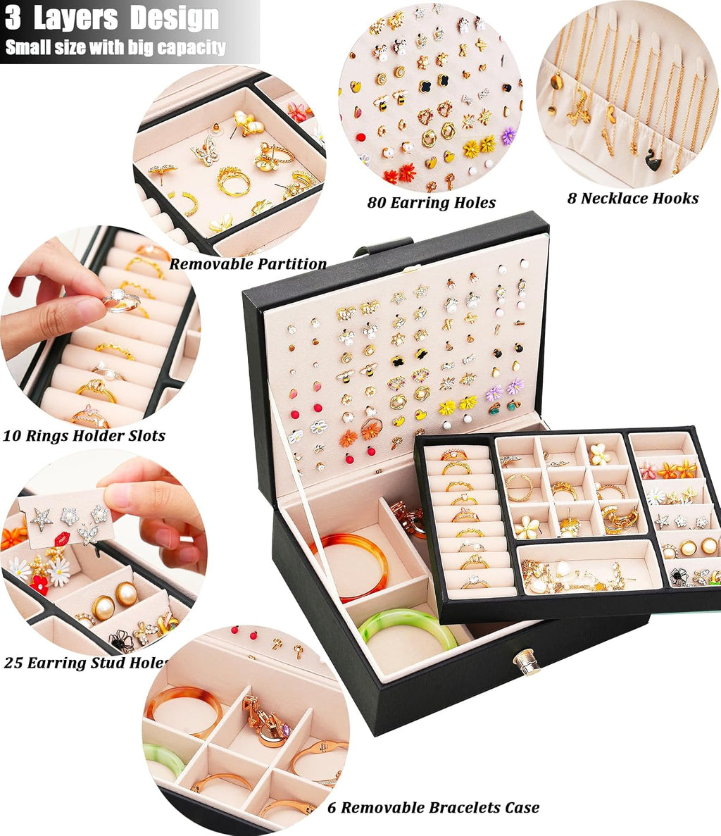 Womens Earrings Jewelry Box for Girls Jewelry Earring Organizer Box Earring Holder Organizer for Girls Jewelry