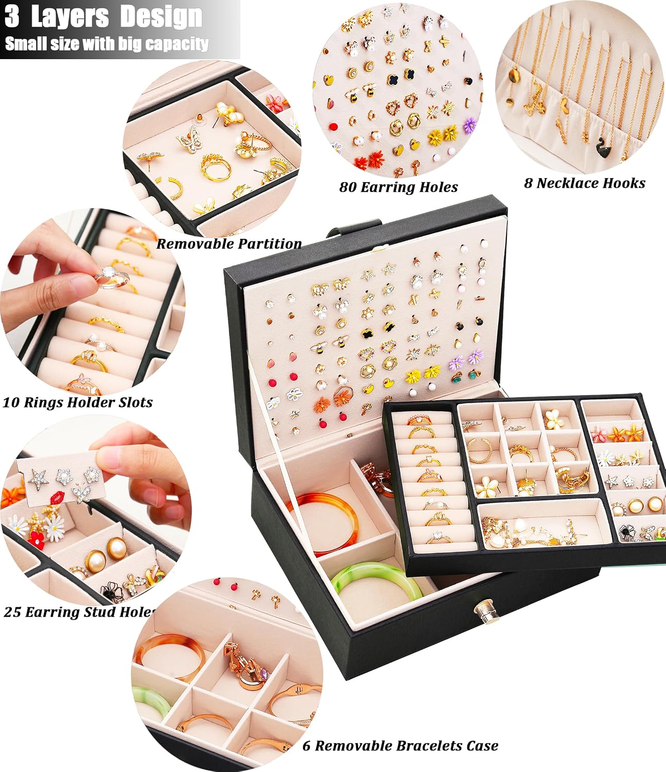 Womens Earrings Jewelry Box for Girls Jewelry Earring Organizer Box Earring Holder Organizer for Girls Jewelry