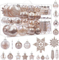 86PCS Christmas Tree Ornaments Clear Set,Shatterproof and Clear Plastic Baubles for Xmas Tree Decor, Holiday Wedding