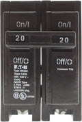 Eaton BR220 Plug-On Circuit Breaker, BR, 20-Amp, 2-Pole, 120-Volt (5 Pack)
