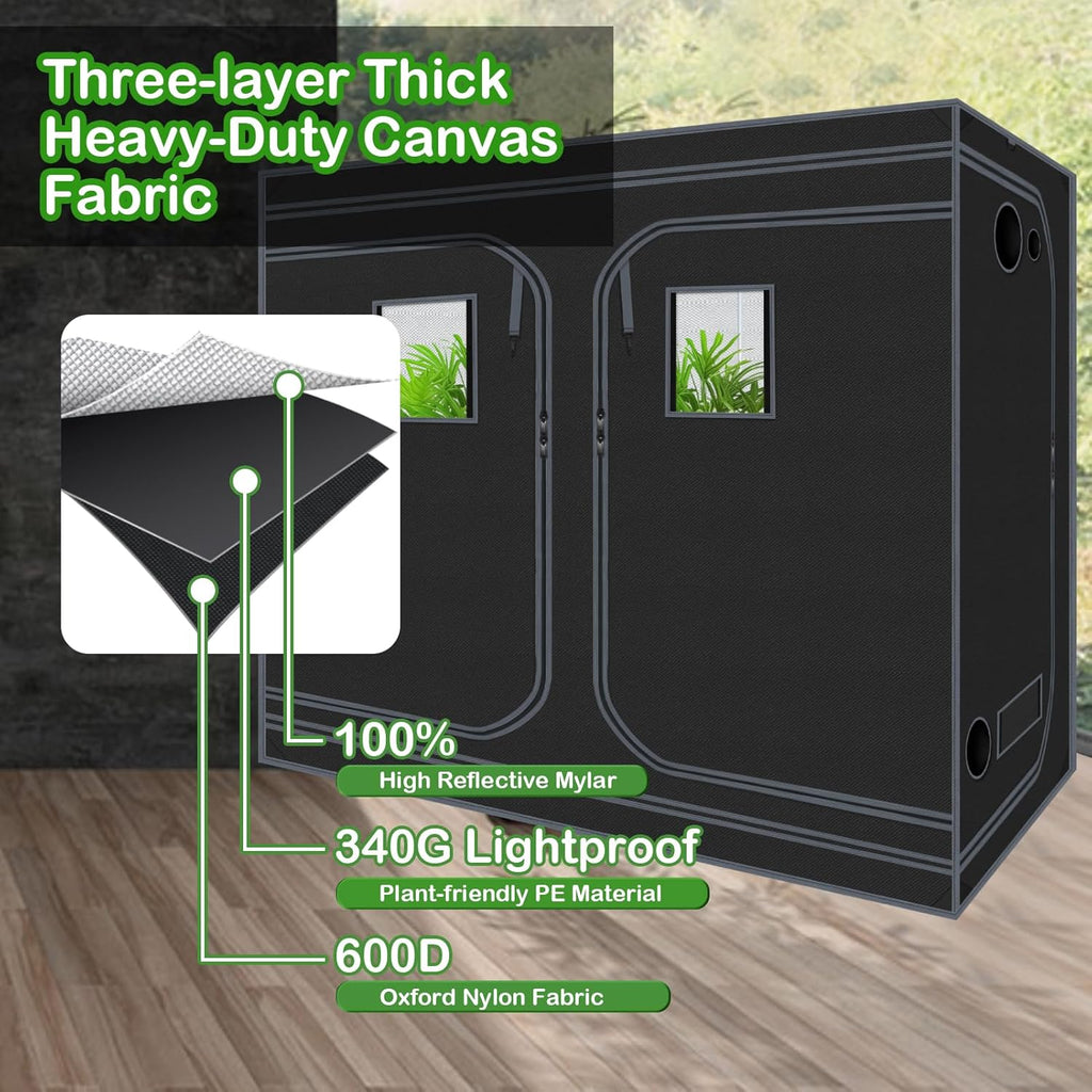 8x4 Grow Tents 96"x48"x78" High Reflective Grow Tent Indoor | 100% Reflective Mylar Interior, Easy-view