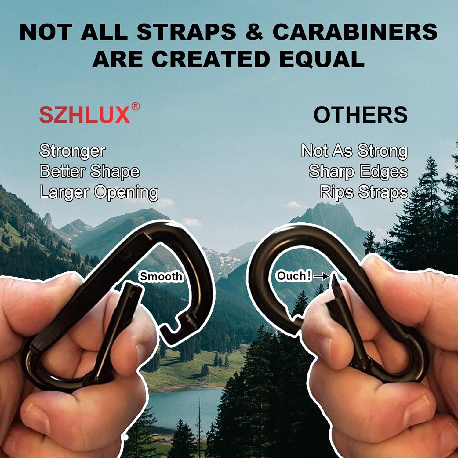 Hammock Straps for Trees - Set of Two 10ft Long, with 38 Loops & 2 Carabiners| Essential Hammock Accessories