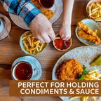 Disposable Sauce Cups 2.5oz,100 Count, Disposable Paper Condiment Cups with Lids, Ketchup Cups for Medication, Pills