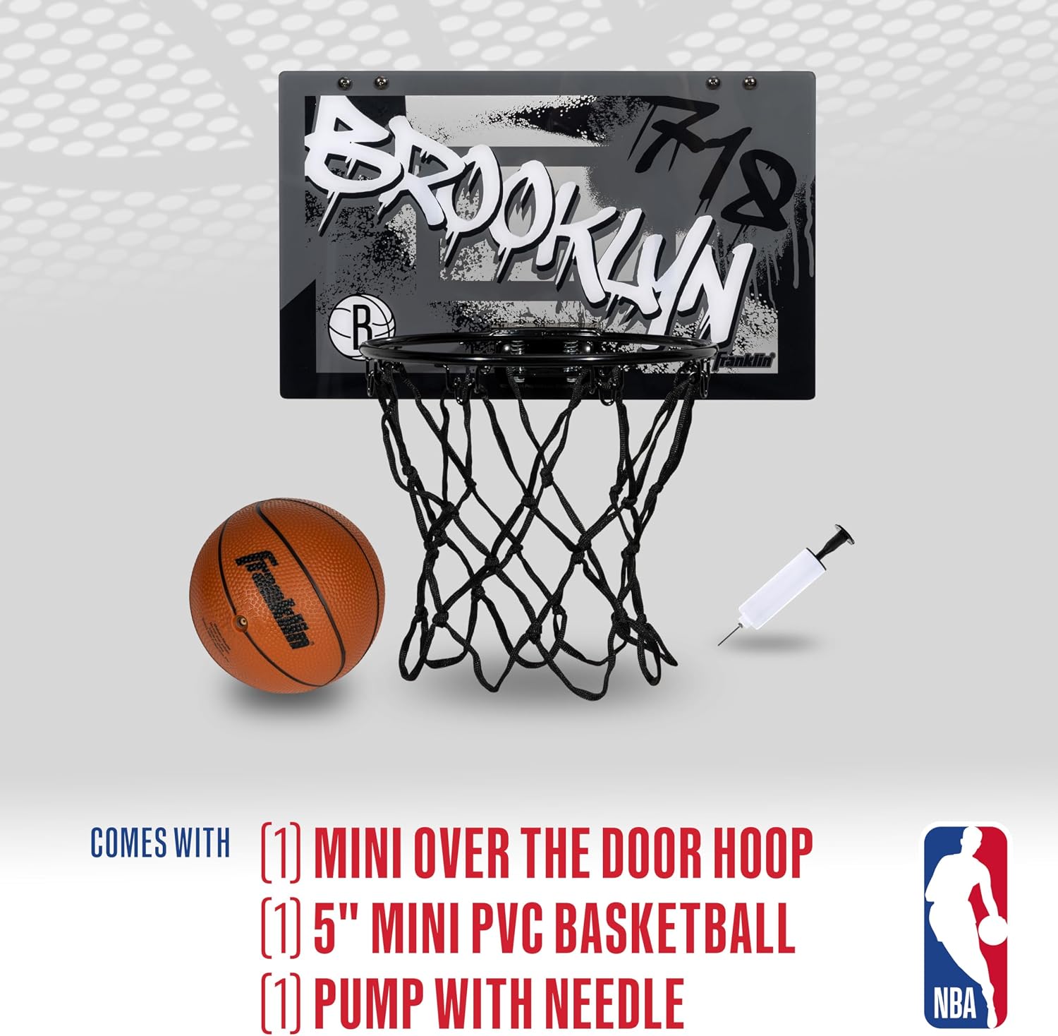 NBA Team Over the Door Basketball Hoops - Kids Indoor Mini Basketball Hoop + Ball Set - NBA Fan Mini Hoops