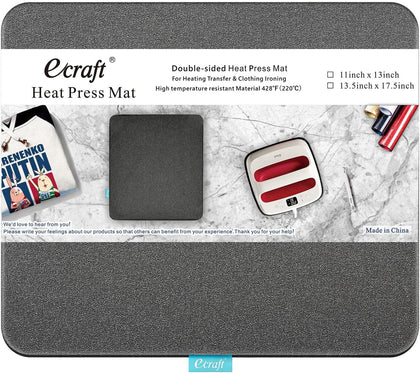 Heat Press Mat for Cricut Easypress: Ecraft (11 x 13 inch) Double-Sided Heating Ironing Mats for Craft Insulation