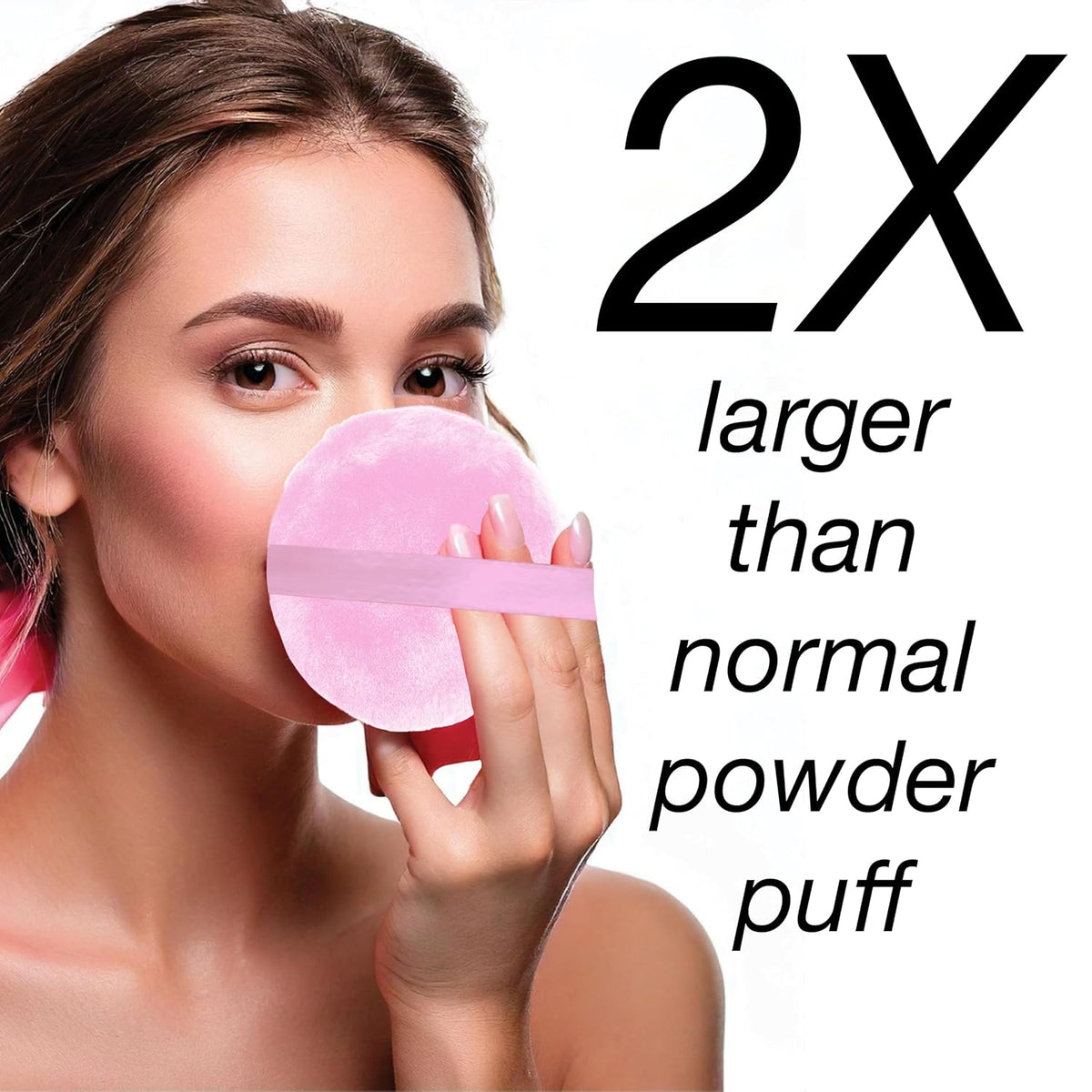 Oversized XL Velour Powder Puff - Ultra Soft Body & Face Makeup Applicator