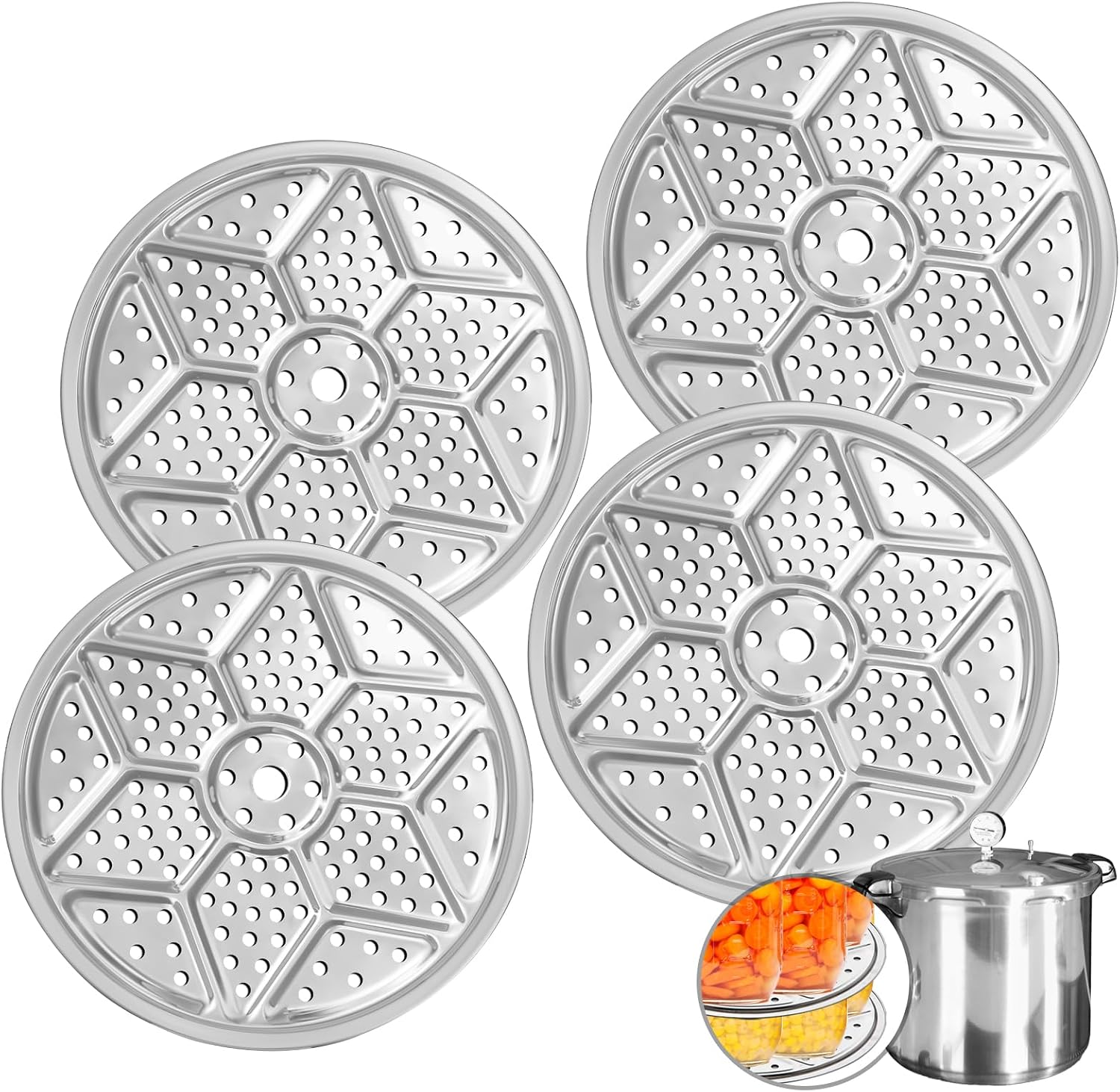4Pack Pressure Canner Rack, Stainless Steel Canning Rack for Pressure Cooker, 11 Inch Canning Rack for Water Bath