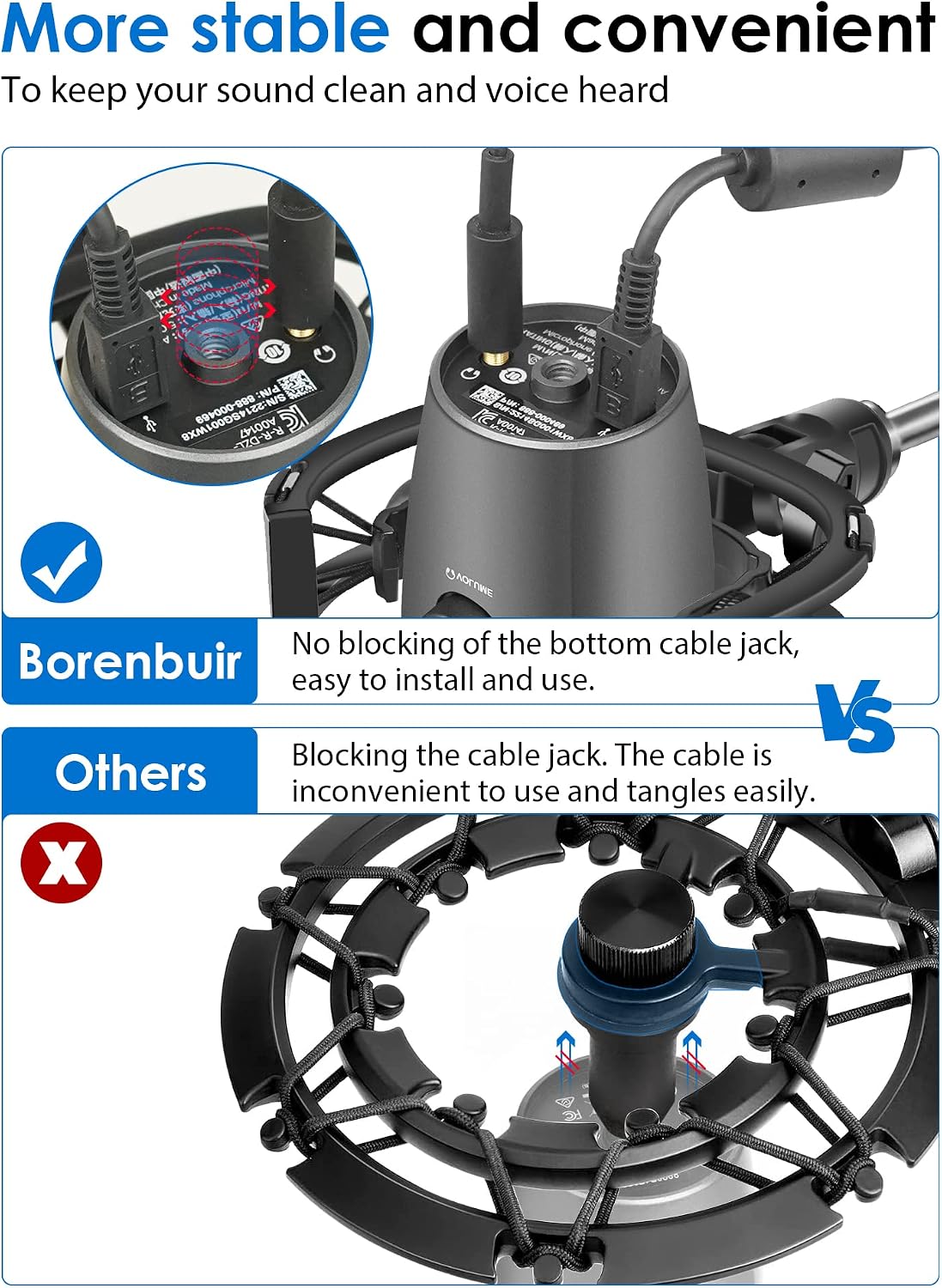 Yeti Nano Shock Mount with Pop Filter, Custom Built for Blue Yeti Nano Mic | Anti-Vibration Suspension Shock Mount