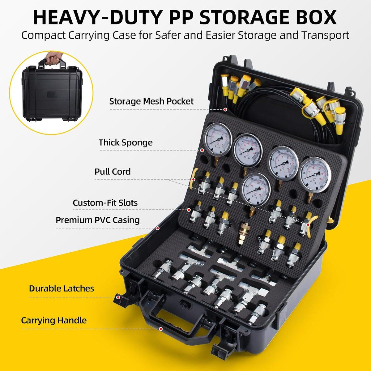 BB01 Hydraulic Pressure Test Kit for Excavators, Loaders, Machinery