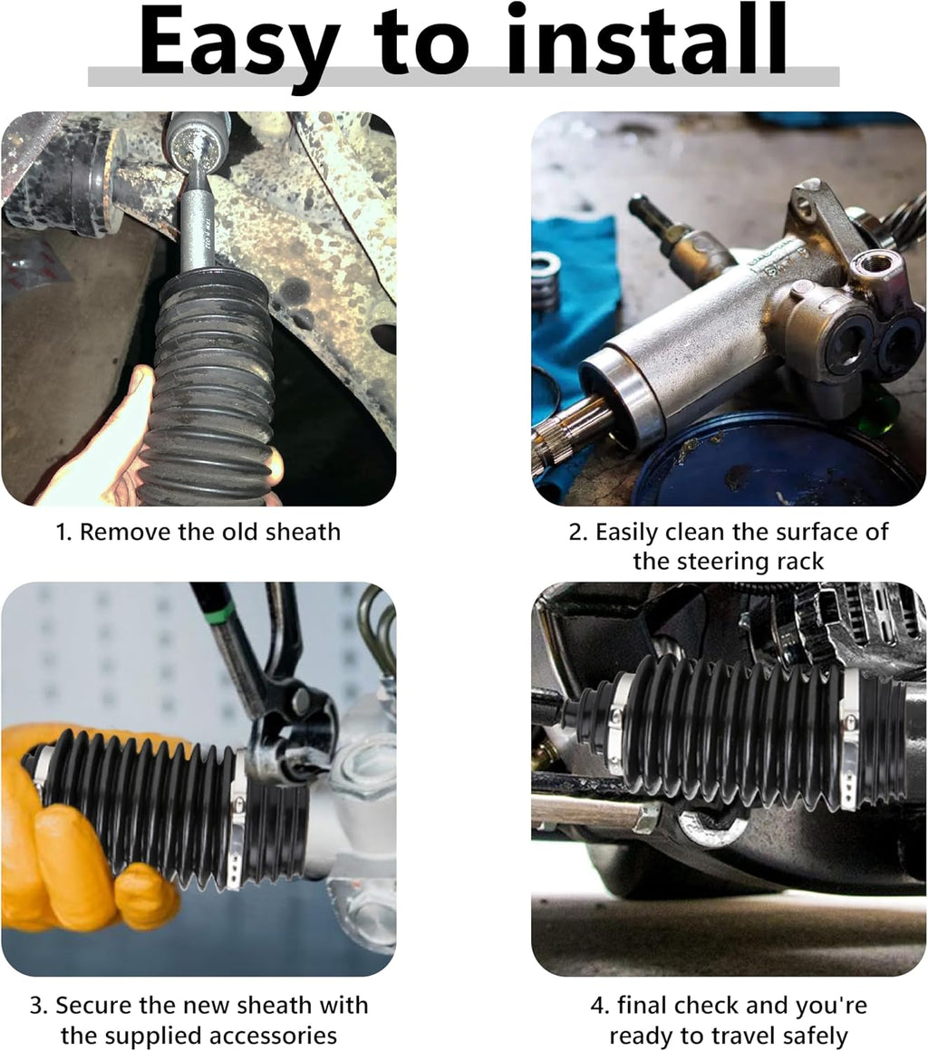 Steering Rack Boot Kit, Universal Steering Rack and Pinion Tie Rod Boots