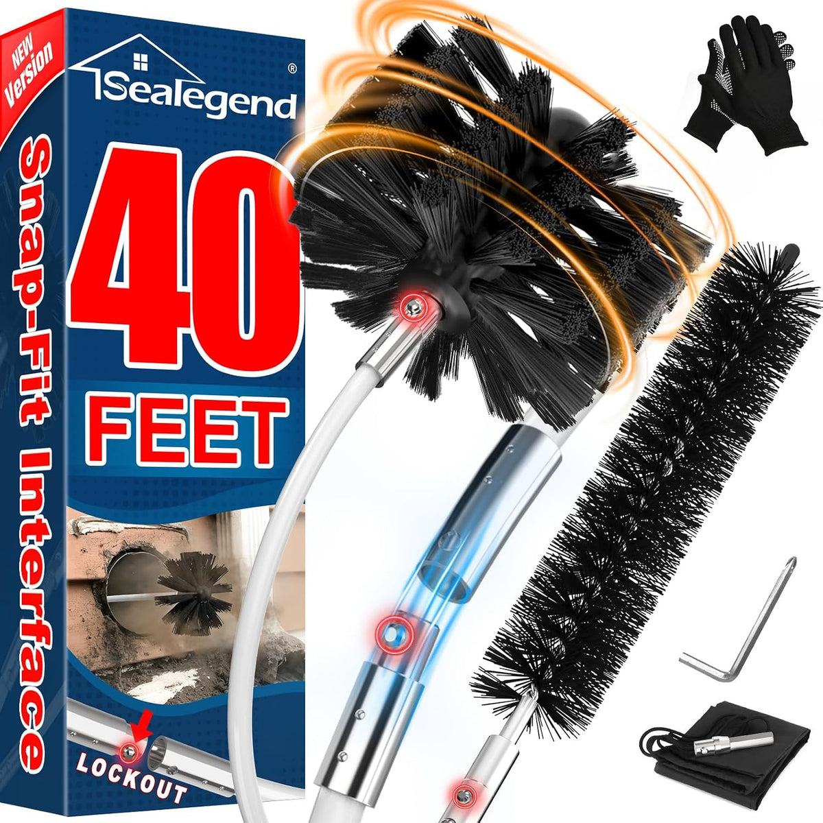 40Ft Dryer Vent Cleaner Kit Flexible Lint Remover