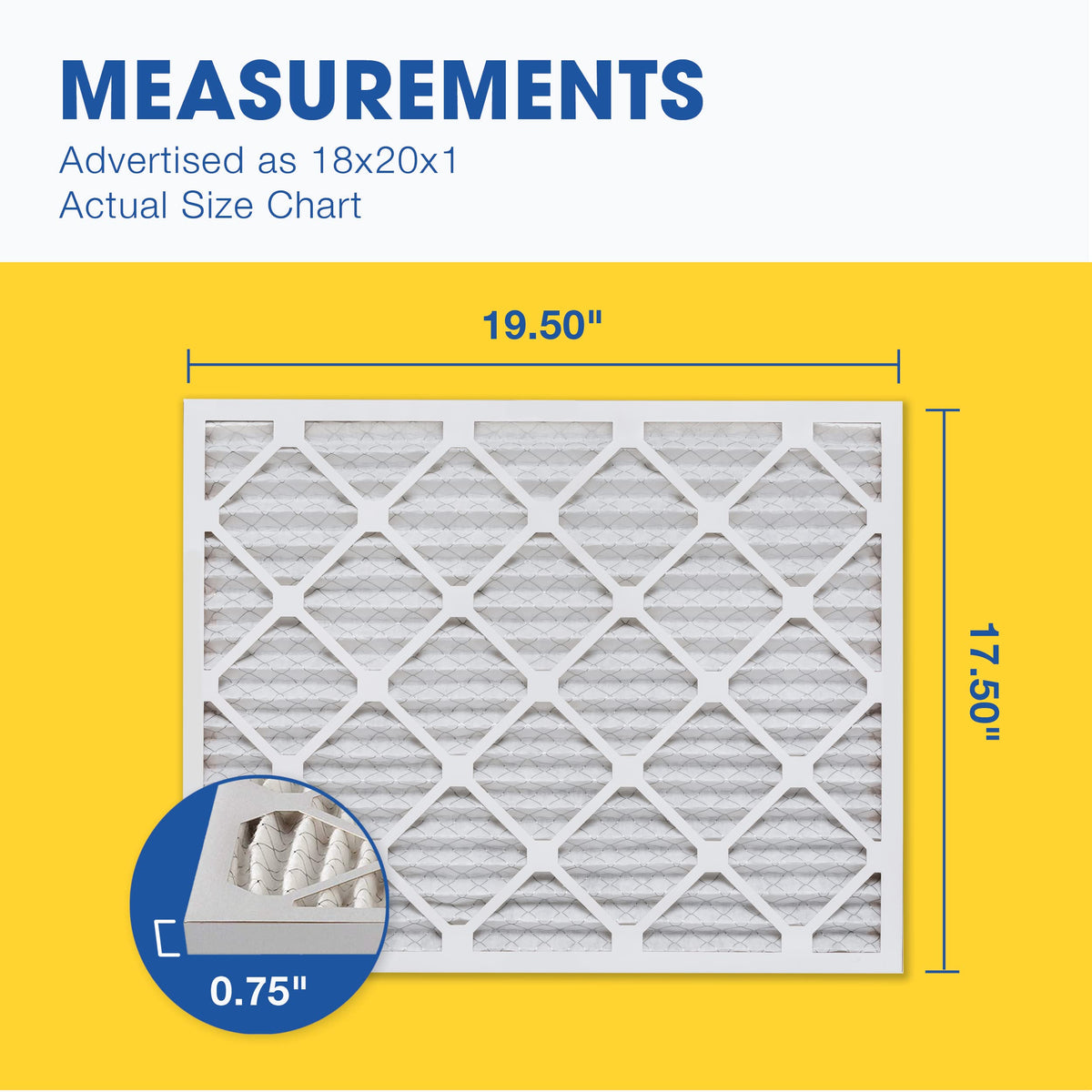 Air Filter 18x20x1 MERV 13 AC Filter, HVAC, Furnace Filter, 6 Pack