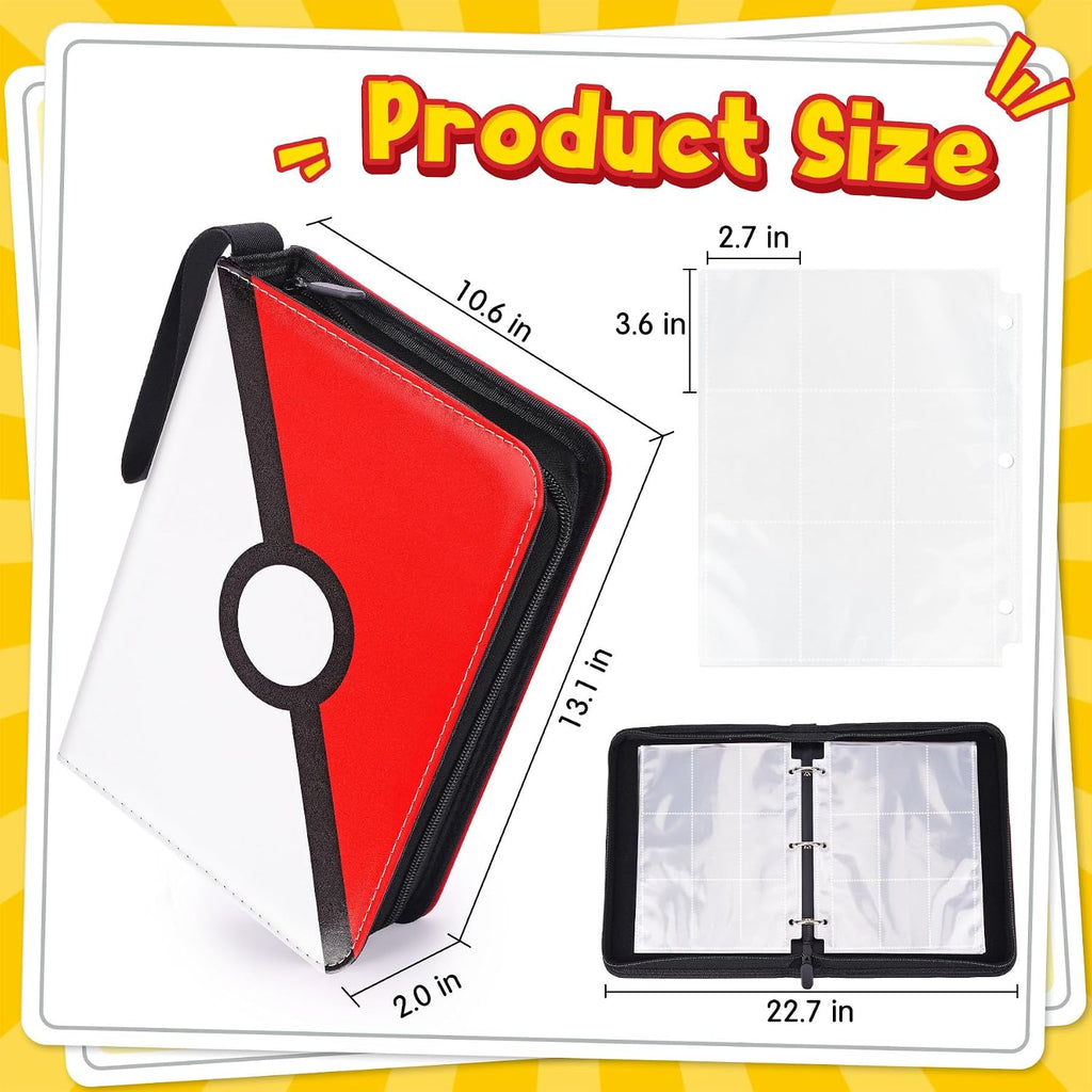Card Binder, 9-Pocket Design, 900-Card Capacity with 5 Top loaders | Large Capacity,Waterproof PU cover,Custom ,Page