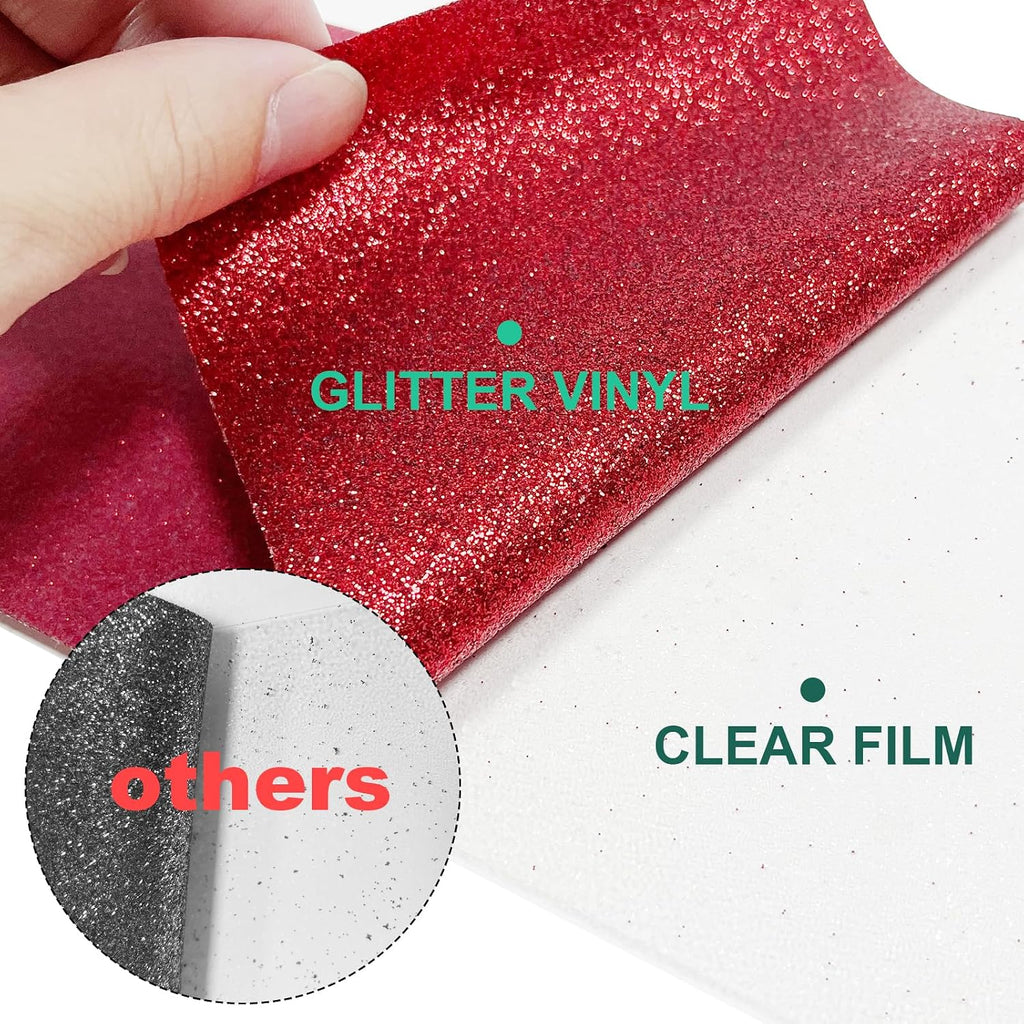 Glitter HTV Heat Transfer Vinyl Bundle -12 Pack 12”x 10" Glitter HTV Heat Transfer Vinyl Iron on Vinyl for T-Shirts