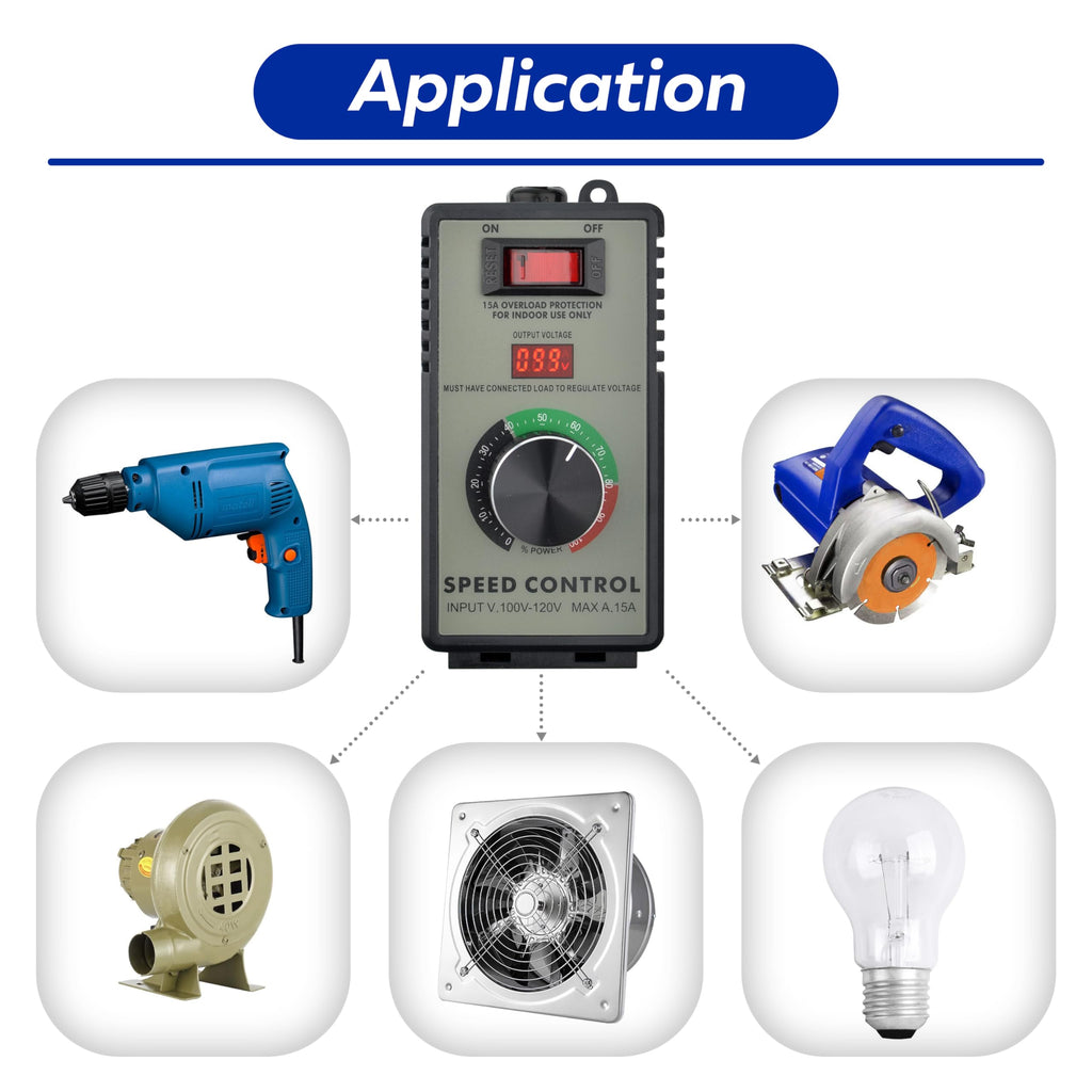 Motor Speed Controller AC 120V 15A Variable Speed Regulator