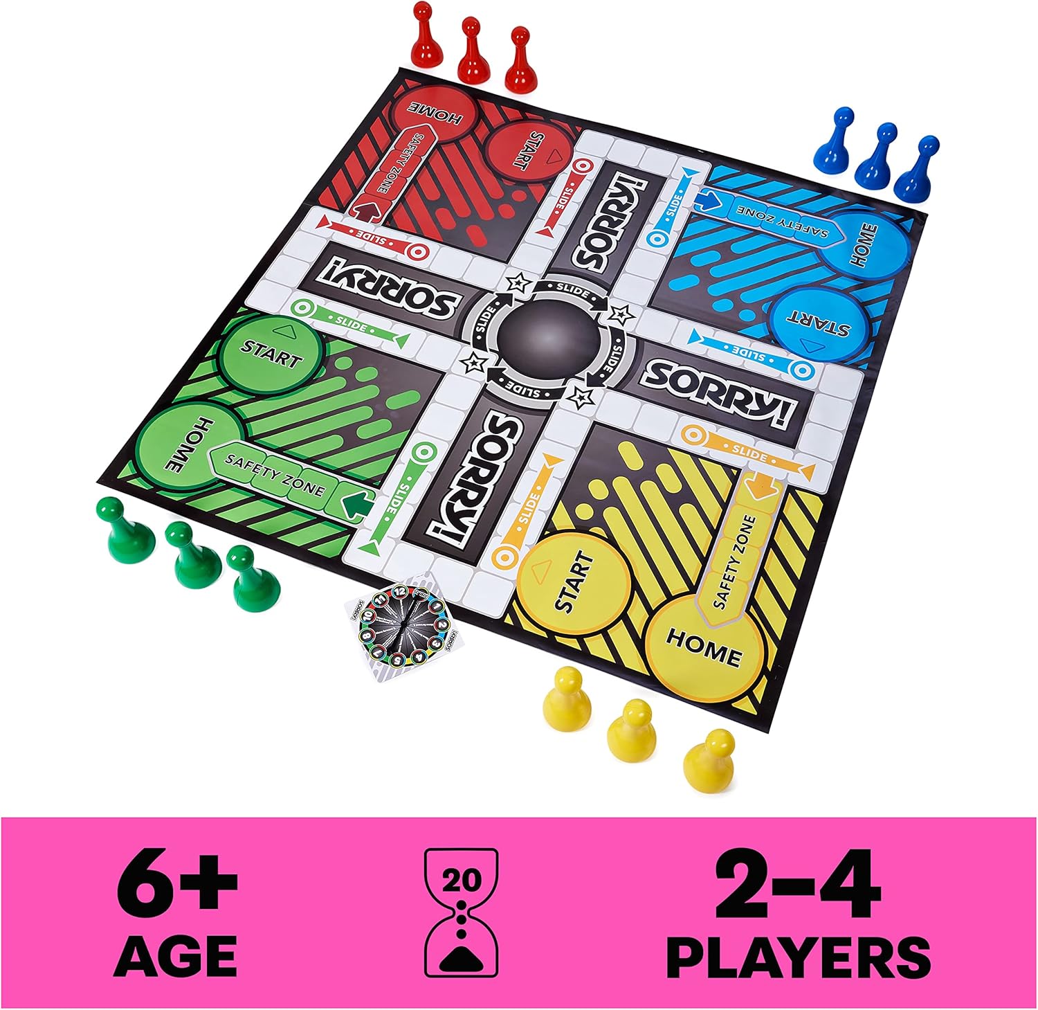 Giant Sorry Classic Family Board Game Indoor Outdoor Retro Party Activity Summer Toy with Oversized Gameboard