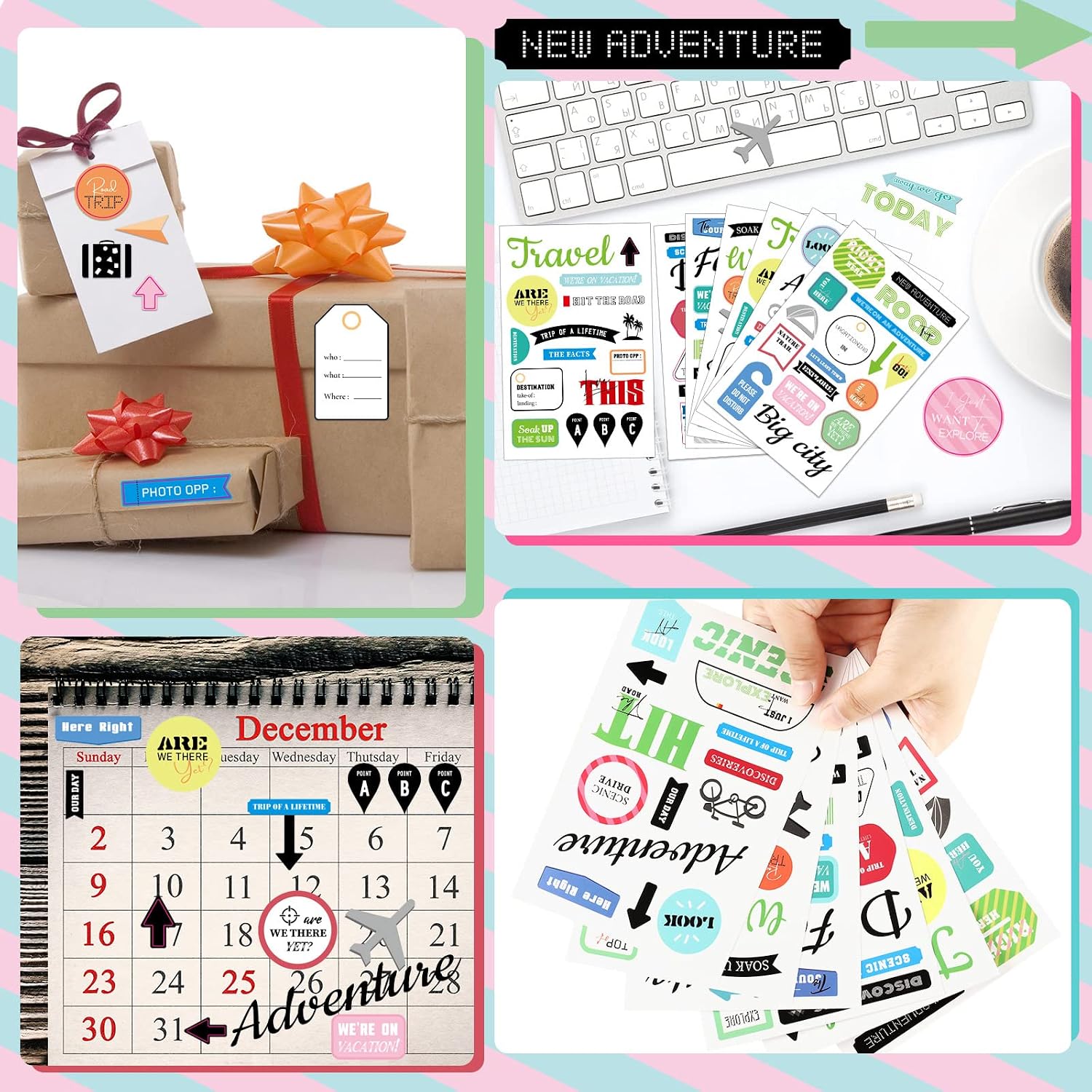 30 Sheet Scrapbooking Sticker Decals 500 Pieces Happy Family Friend Theme Waterproof Sticker Multi Style Vinyl