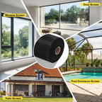 Fiberglass Screen Roll 72 in x 100 ft, Window Screen Replacement Bug Screen Mesh, DIY Insect Screening for Windows
