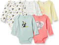 Harry Potter | DC Comics | Looney Tunes Unisex Babies' Cotton Long-Sleeve Bodysuits, Pack of 5