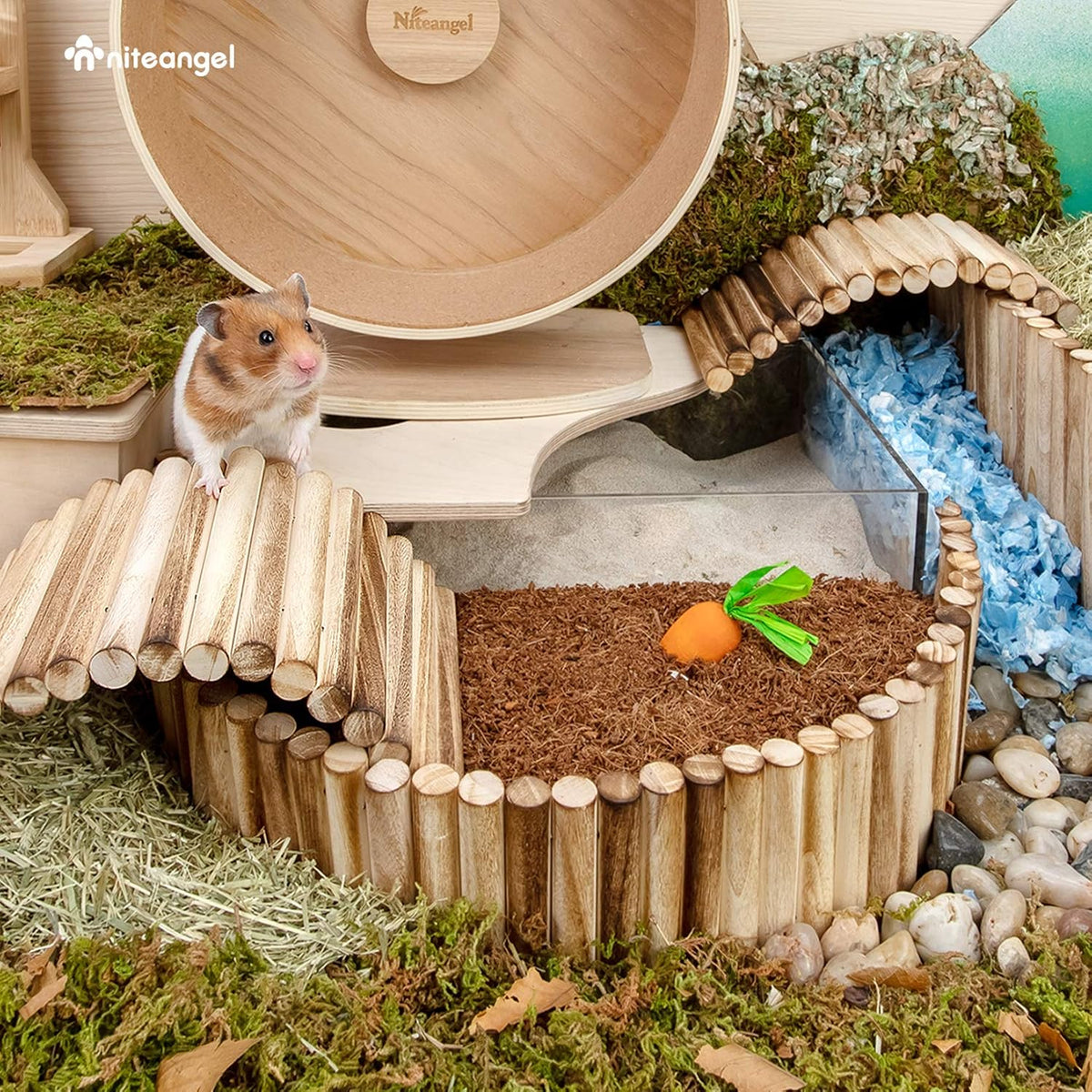 Natural Coco/Cork Hamster Bedding: 4L Absorb Odors & Low Dust