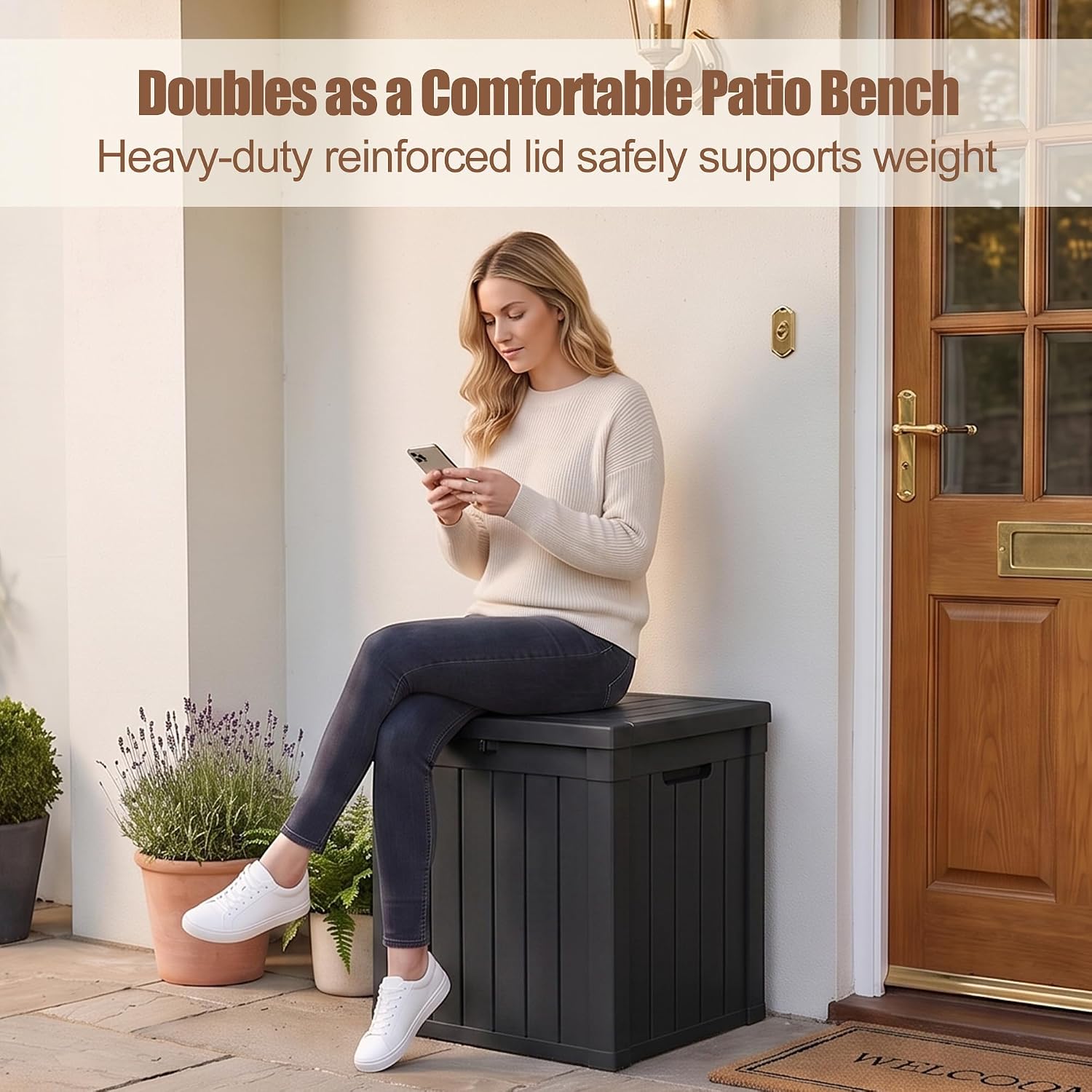 Package Delivery Boxes for Outside, 80 Gallon Outdoor Storage Box | Waterproof & UV Protected, Parcel Drop Box for