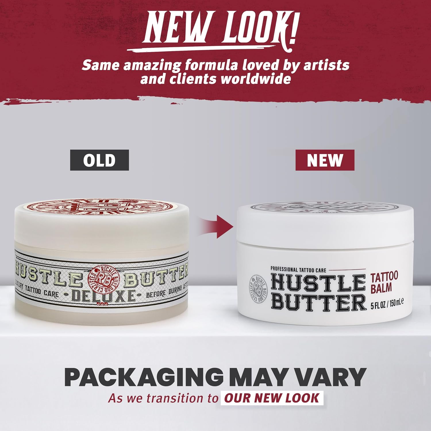 Hustle Butter Tattoo Aftercare 5oz Tattoo Balm, Heals + Protects New Tattoos and Rejuvenates Older Tattoos - 100%