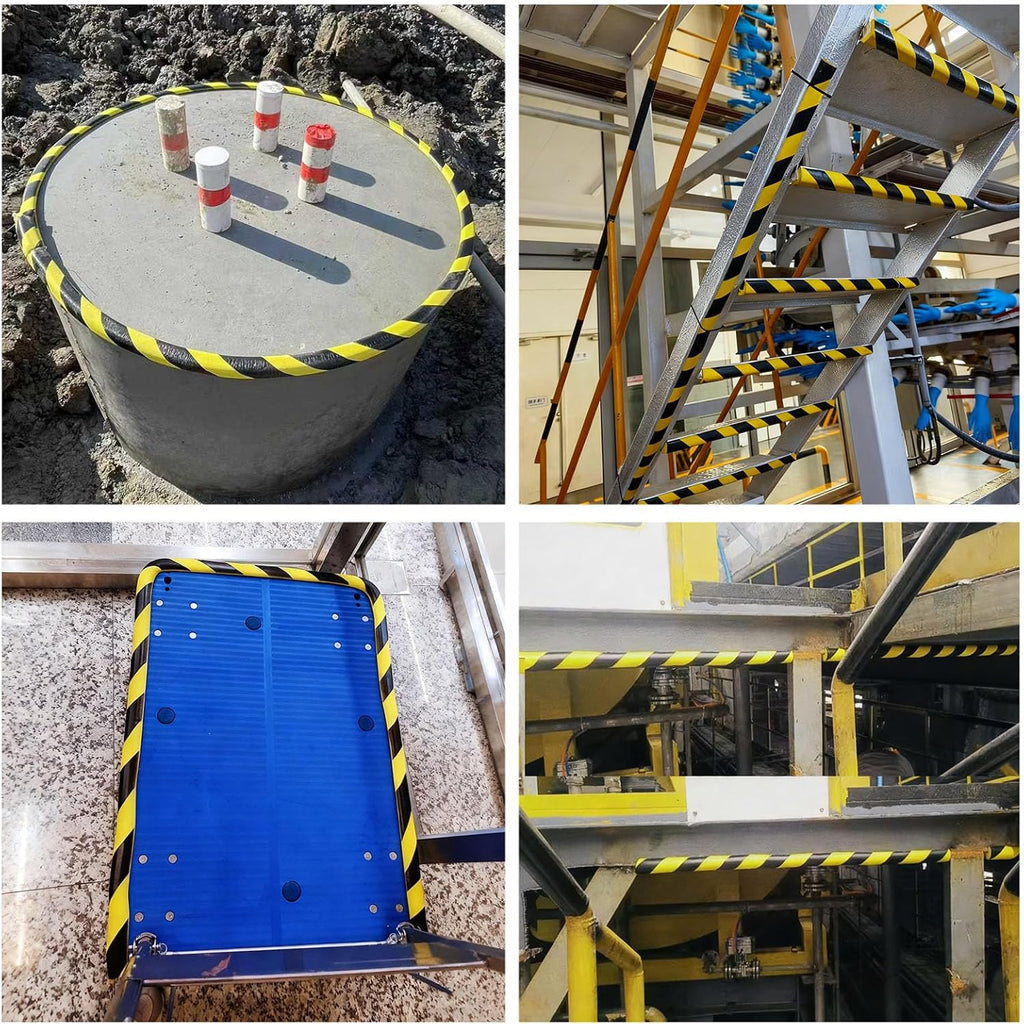 Wall Edge Corner Guards, 196.9in/5m Yellow Black Safety Bumpers, Self-Adhesive Foam Protector Padding, Warehouse